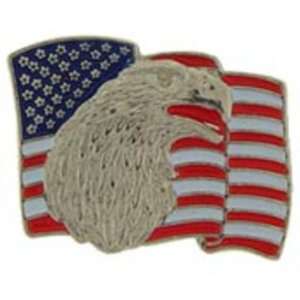  American Flag with Eagle Pin Pewter 1 Arts, Crafts 