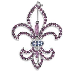  Crystal Fleur  de  Lis Fashion Pin Jewelry