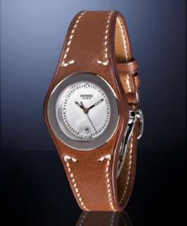 Hermes brown leather Harnais strap watch  