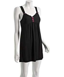 Betsey Johnson black jersey Luscious bow detail chemise   up 