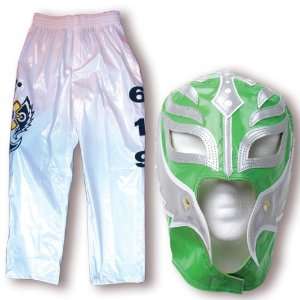  WWE Rey Mysterio Green & Silver Replica Kid Size Mask 