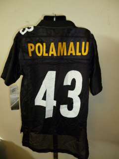 Reebok NFL Pittsburgh Steelers Troy Polamalu Youth Football Jersey 2nd 