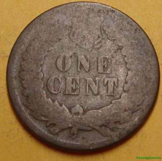 1875 INDIAN HEAD CENT PENNY A8049 GOOD RARE KEY DATE COIN  