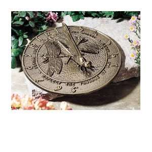  12 Diameter Dragonfly Large Sundial, French Bronze Patio 