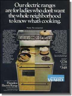 1969 Montgomery Ward Flameless Electric Range Stove Ad  