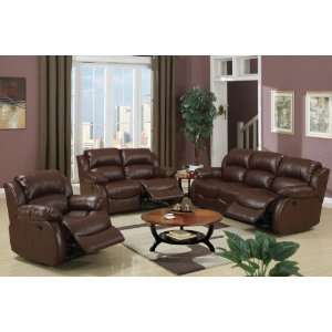   Sofa / Rocker / Recliner / Rich brown bonded leather.