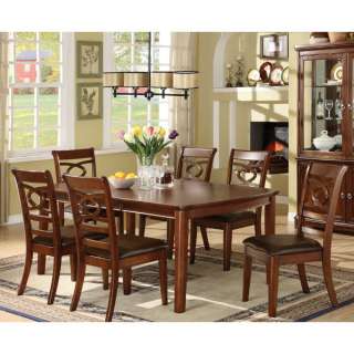 Solid Wood Cherry Brown Finish 7 piece Dining Set  