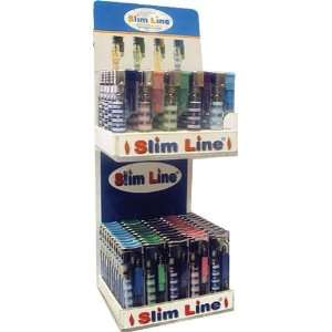  Slim Line Slim Lighters Display unit of 75 Piezo Butane 