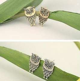 New Fashion Elegant Cute Retro Owl Earring Silver/Golden Colors A5 