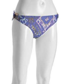 Shoshanna purple ikat print side ring bikini bottom   up to 70 