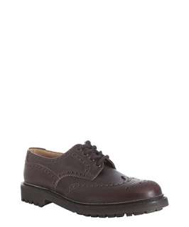 Prada brown leather chunky sole wingtip oxfords