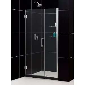   47â Adjustable Shower Door with Glass Shelves, Chr
