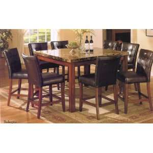  7 pc marble top counter height dining table set with 