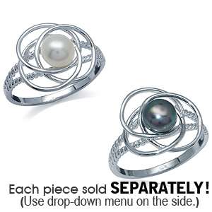 Natural White or Black Pearl 925 Sterling Silver Ring  