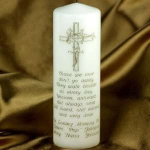  Bereavement Cross Memorial Candle   20 Verses