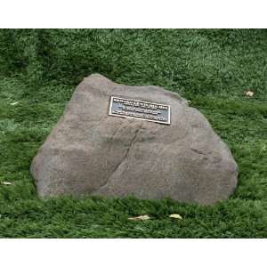  Cast Stone Memorial Rock   Design 2 with Bronze Plaque 