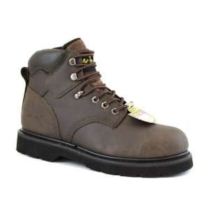 Ad Tec 6in Mens Oil Crazy Horse Brown Work Boots with Steel Toe   Size 