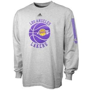   Lakers Youth Ash True Mesh Ball Long Sleeve T shirt