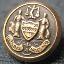 Philadelphia Pennsylvania Maneto City Seal Brass Button  