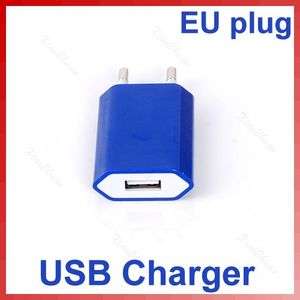 New EU USB Wall Home AC Charger Adapter For iPhone 3G 3GS 4 4G Blue 