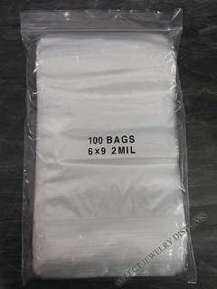 1000 6x9 Plastic 2 Mil Poly Zipper Bag Zip Lock 6 x 9  