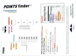   Weight Watchers POINTSfinder Flexpoints Cardboard Slide Calculator