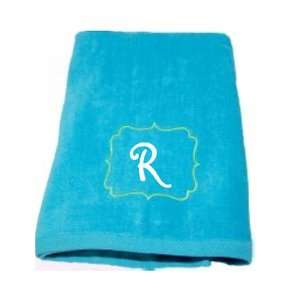  Haute Turquoise Monogrammed Beach Towel
