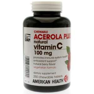   Health   Acerola Plus Natural Vitamin C 100mg Chewable 100 Tablets