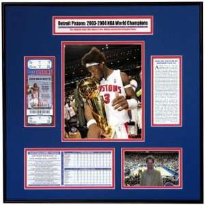   Trophy Kiss   2004 NBA Champions Ticket Frame