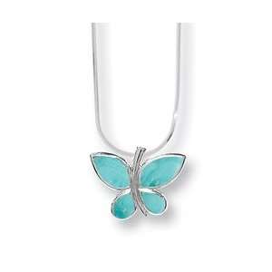  Turquoise Butterfly Necklace (length 16) Boma Natural 