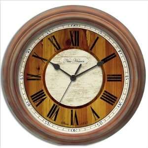  Wood like Face Wall Clock in White