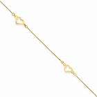 14k Real Yellow Gold Heart love Ankle Anklet Bracelets  