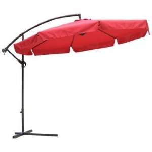   Red and Brown Steel Offset Market Table Umbrella Patio, Lawn & Garden