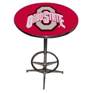 Ohio State Buckeyes Pub Table with Chrome Foot Rest  