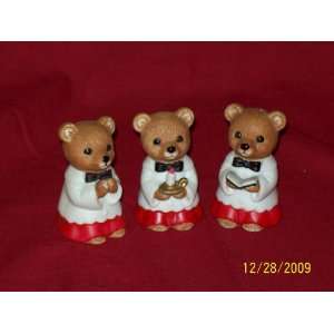  Homco Christmas Bear Carolling Figurines (Set of 3 