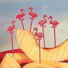 72 Pink FLAMINGO PICKS Luau BBQ Tropical 6 Dozen Party Table 