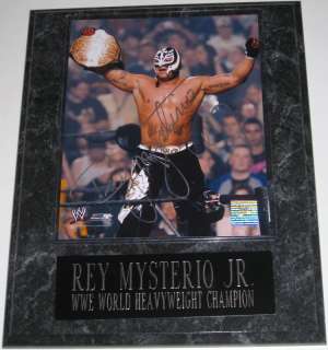 WWE REY MYSTERIO SIGNED PLAQUE WITH COA AND PIC PROOF 4  