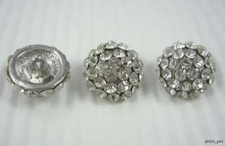 Sparkling Crystal Rhinestone Silver Buttons #S352  
