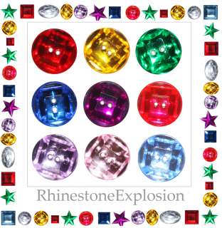 RHINESTONE SPARKLE SEW ON BUTTONS GEMS 15 19mm 9 colors  