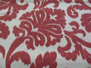 BEIGE AND DEEP ROSE LARGE FLORAL DESIGN UPHOLSTERY FABRIC 2 3/8 YDS 