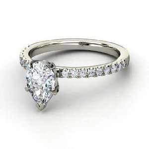  Catherine Ring, Pear Diamond Platinum Ring Jewelry