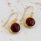 Baroni Ruby Round Earrings 24K Gold Vermeil