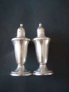 NATIONAL STERLING SILVER WEIGHTED SALT & PEPPER SHAKERS  