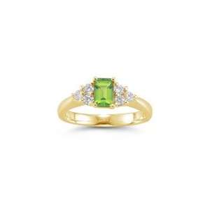   60 Cts Diamond & 1.55 Cts Peridot Ring in 14K Yellow Gold 9.0 Jewelry