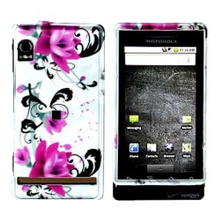 Pink Flower Hard Case Cover For Motorola Droid A855 New  