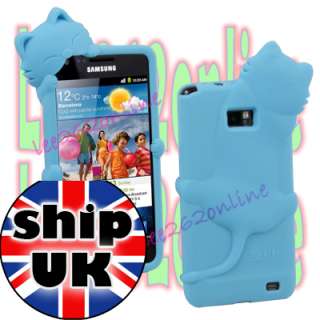   KiKi TPU Silicone Cover Case Skin for Samsung Galaxy S2 i9100 Sky Blue