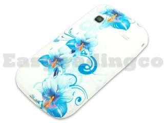 Soft Rubber Silicone Case Cover Samsung S5660 Galaxy Gio Blue Lily 