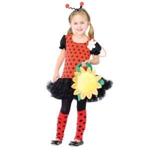  Girls Costume, 4pc. Daisy Bug, Includes Petticoat Dress 