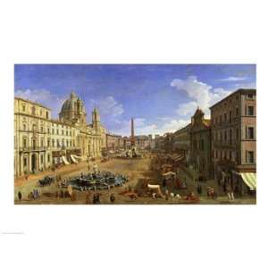   View of the Piazza Navona, Rome 24 x 18 Poster Print