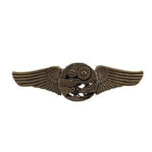    Bronze Finish Steampunk Winged Clock Gears Pin Brooch Jewelry